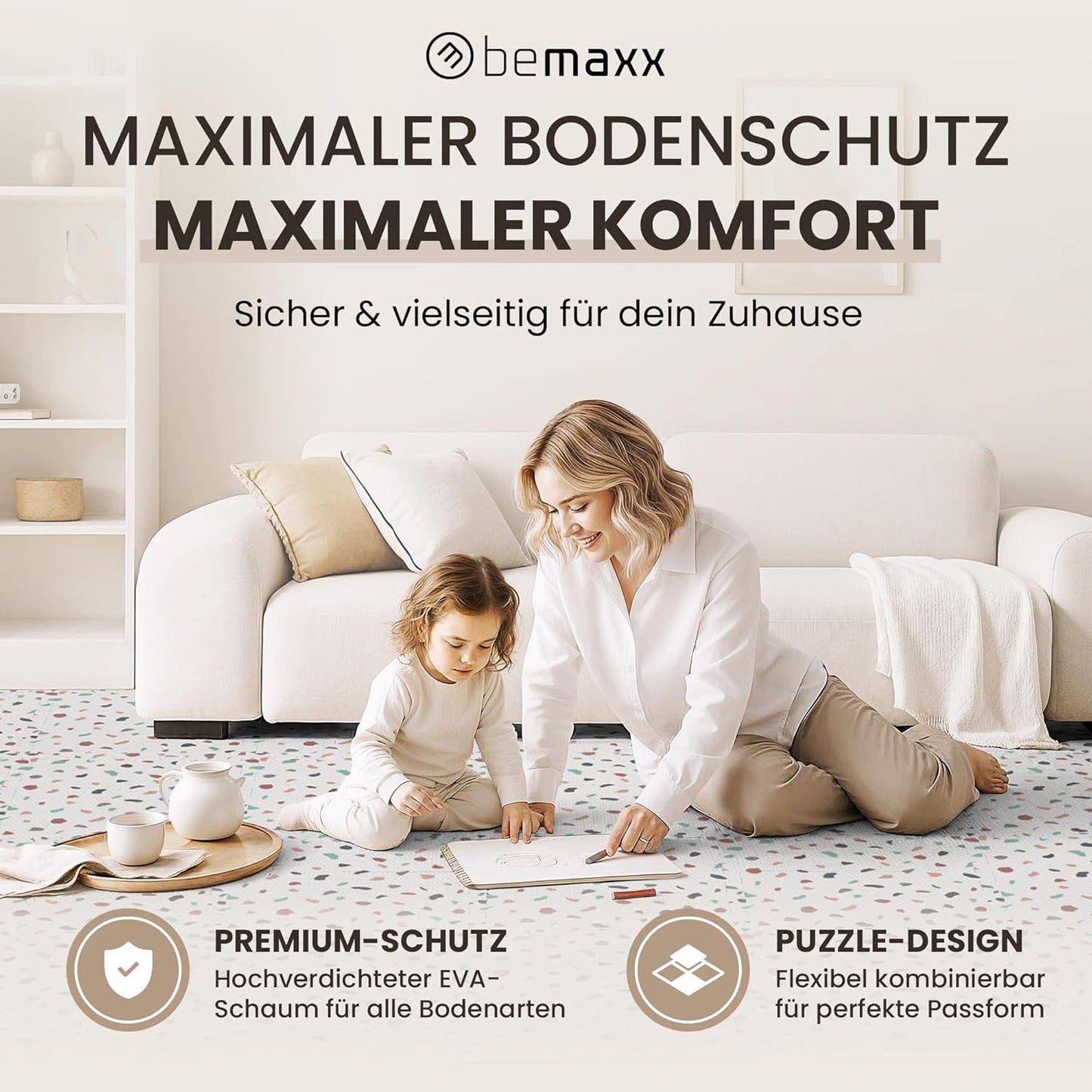 Bodenschutz- und Fitnessmatte, 18 Stück