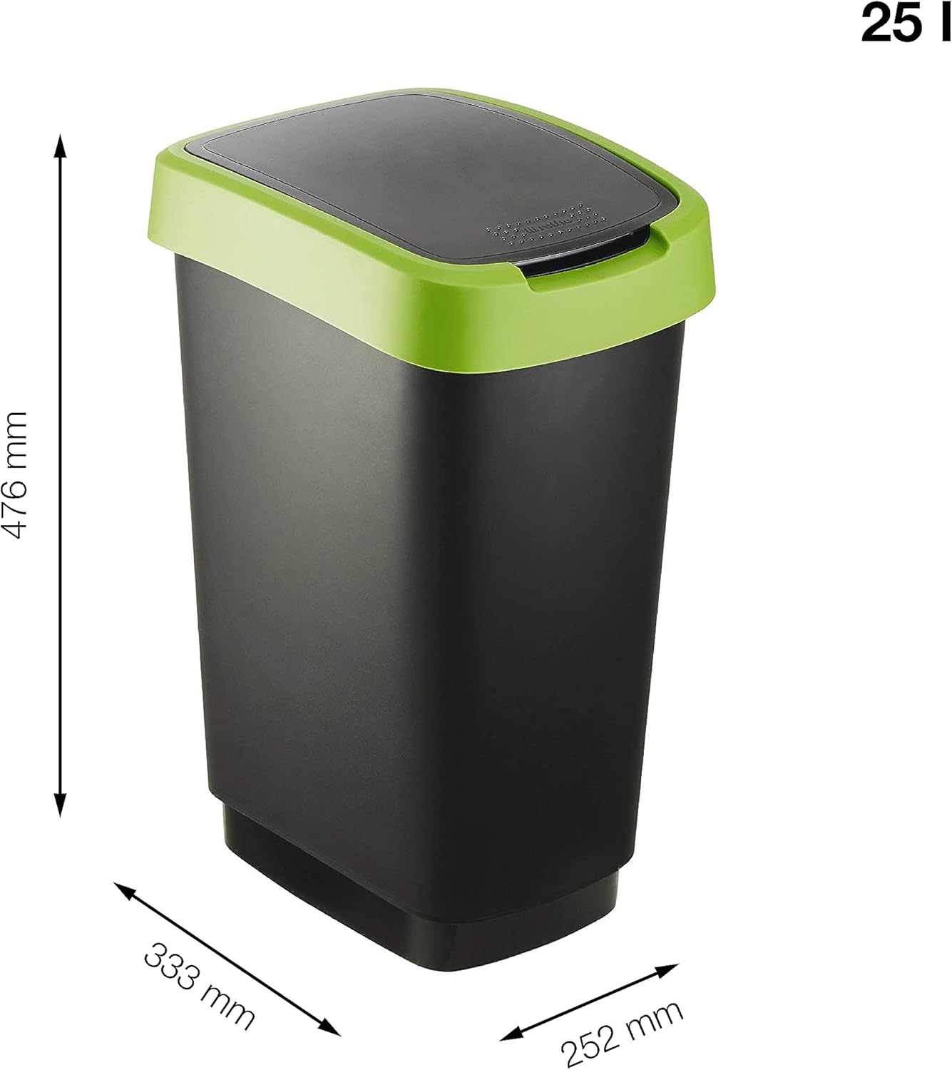 Salsa Mülleimer mit Deckel, Grün 25l