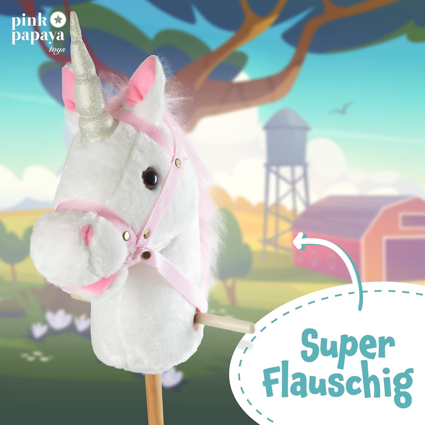 Steckenpferd Einhorn Mandy mit Soundfunktion, Mandy