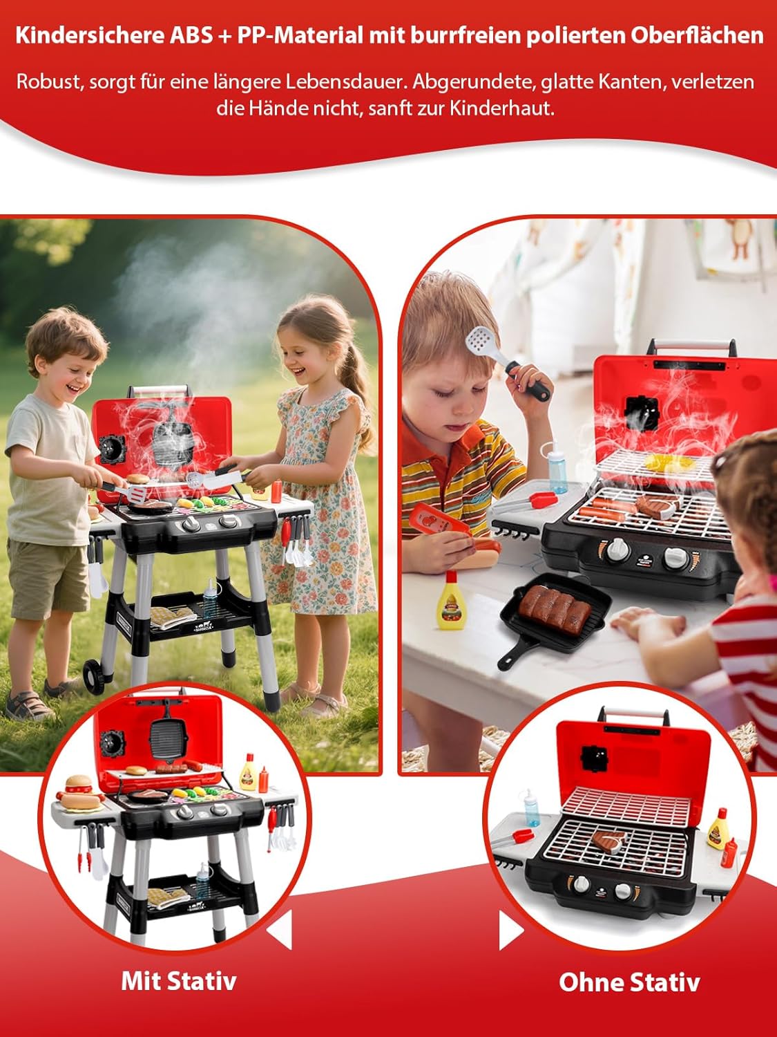 Kinder Barbecue Grill Spielset mit Rauch & Licht