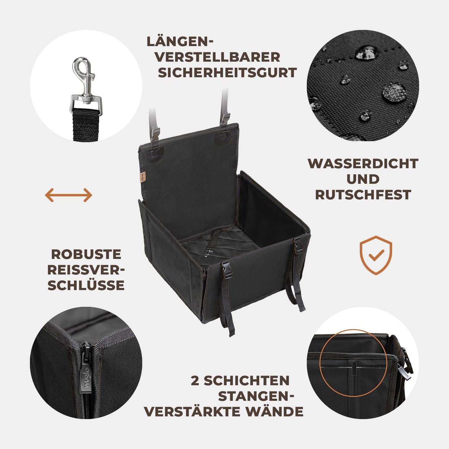 Hundeautositz, S Schwarz