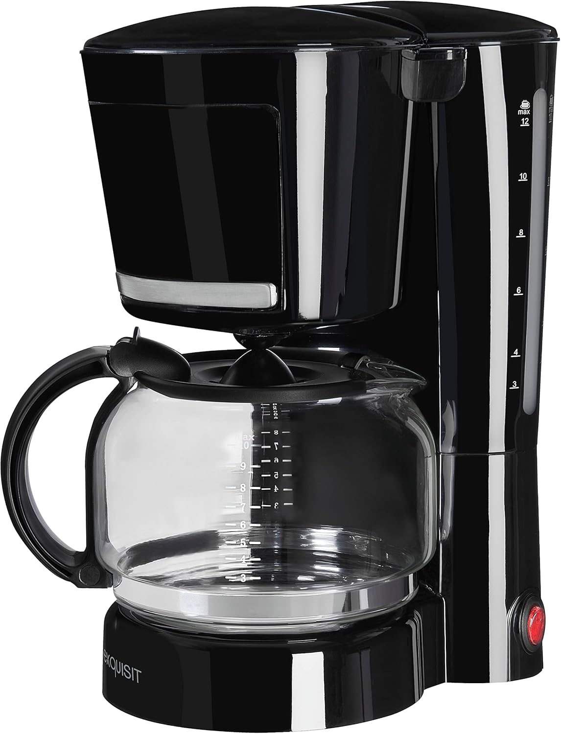 Filterkaffeemaschine für 12 Tassen, Schwarz-inoxlook Bis zu 12 Tassen 870 Watt 1 Thermoskanne