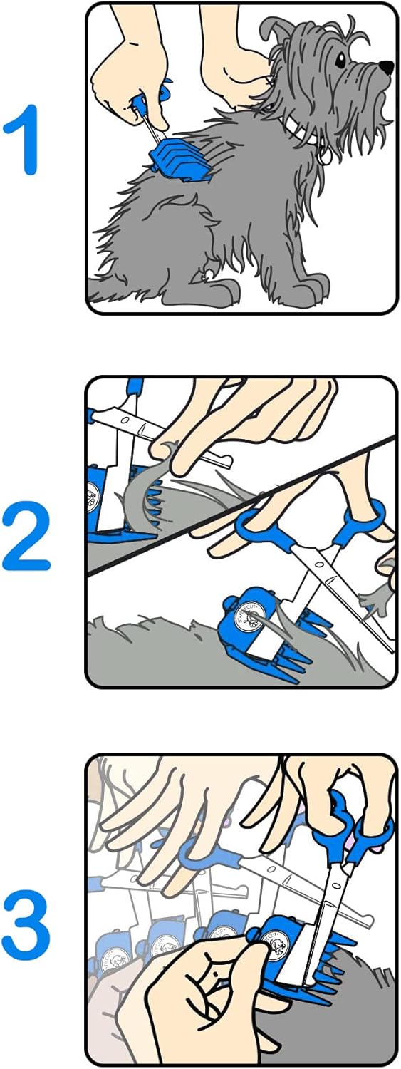 Silent Pet Grooming Kit, 16 Stück Rechtshändig Blau