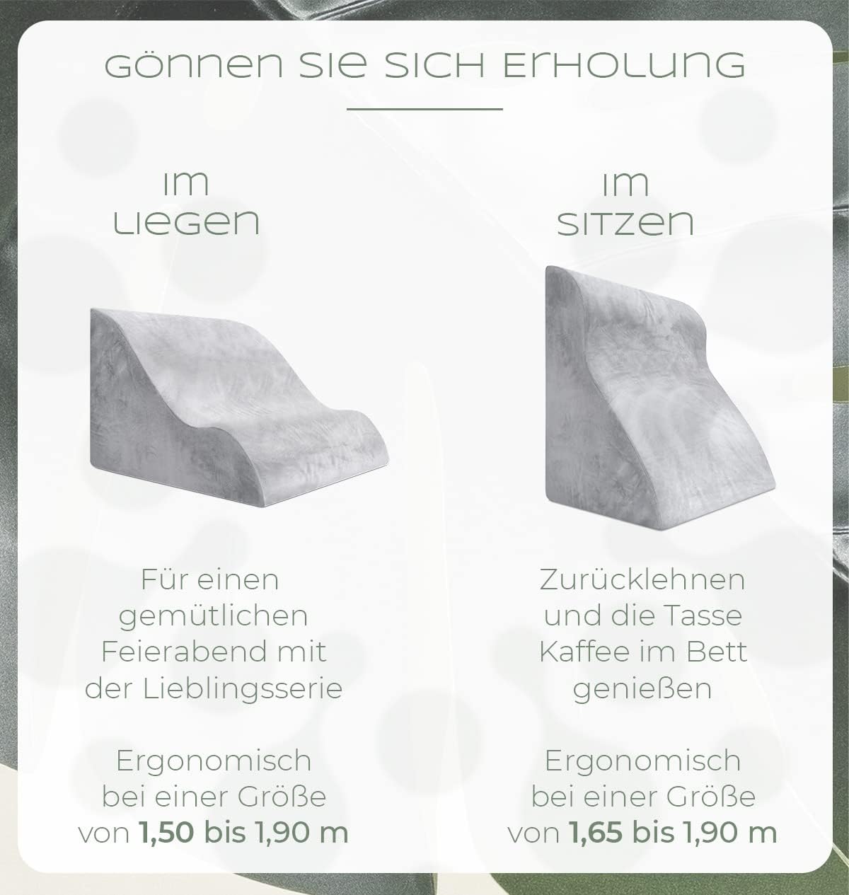 Ergonomisches Lesekissen, BREIT / Grau
