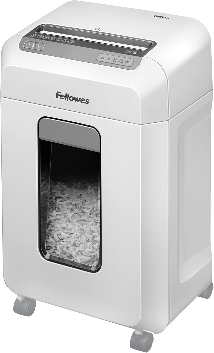Aktenvernichter 12Ms, Single 12MS – 12 Blatt – Mini Cut – 23 Liter Papierkorb, 23-Liter-Auffangbehälter, Weiss
