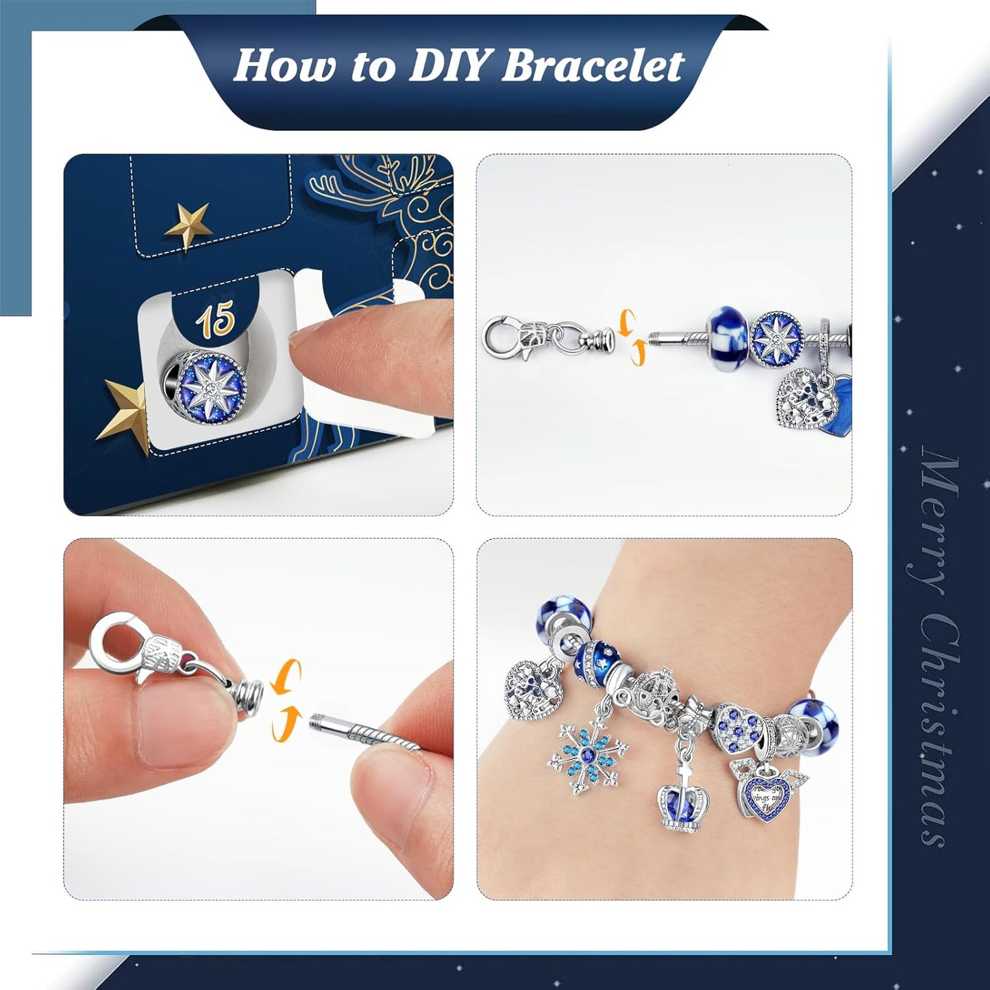 Adventskalender Schmuck-Bastelset, Blau