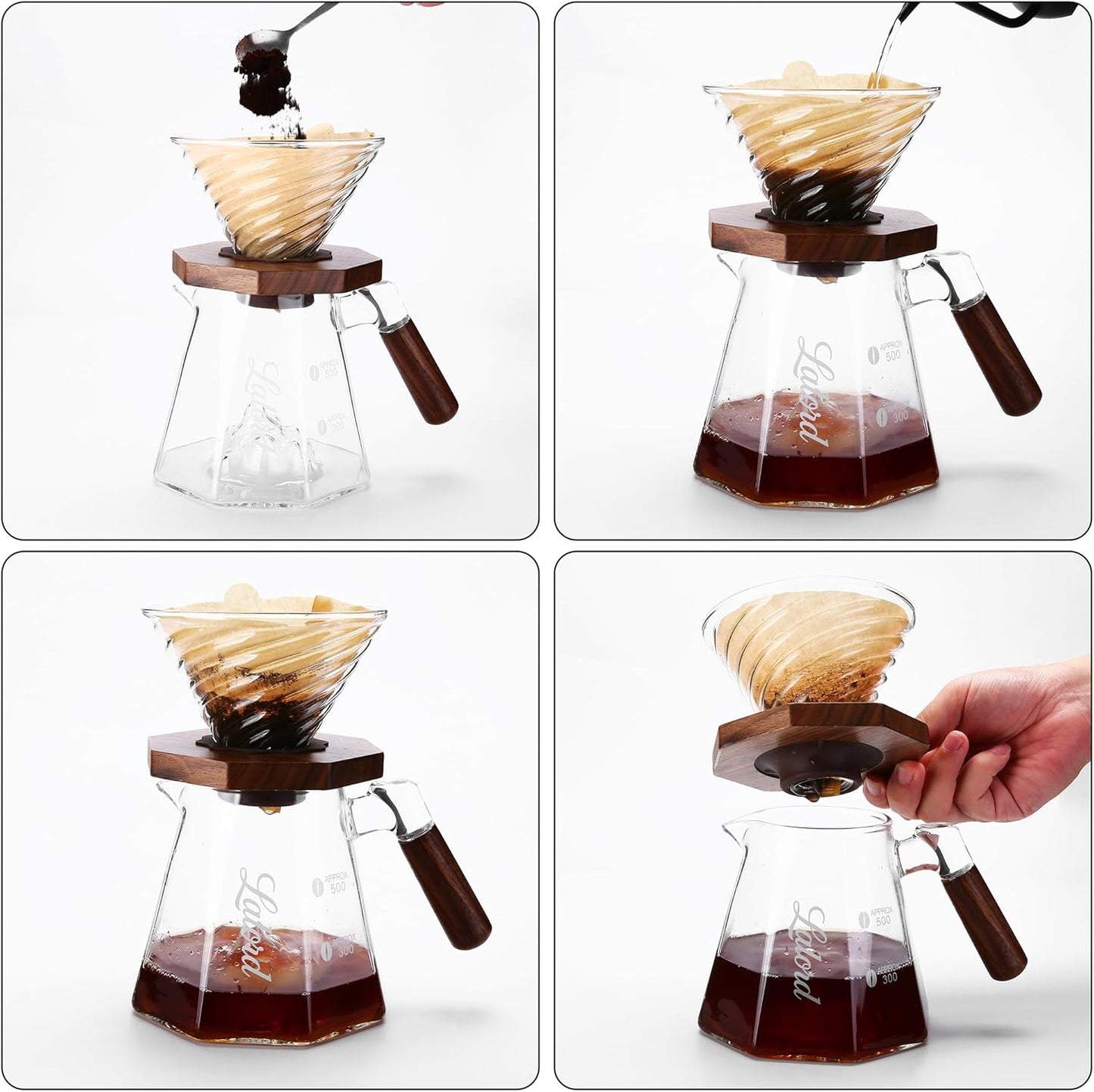 Pour Over Kaffeebereiter, B-600 ml Set