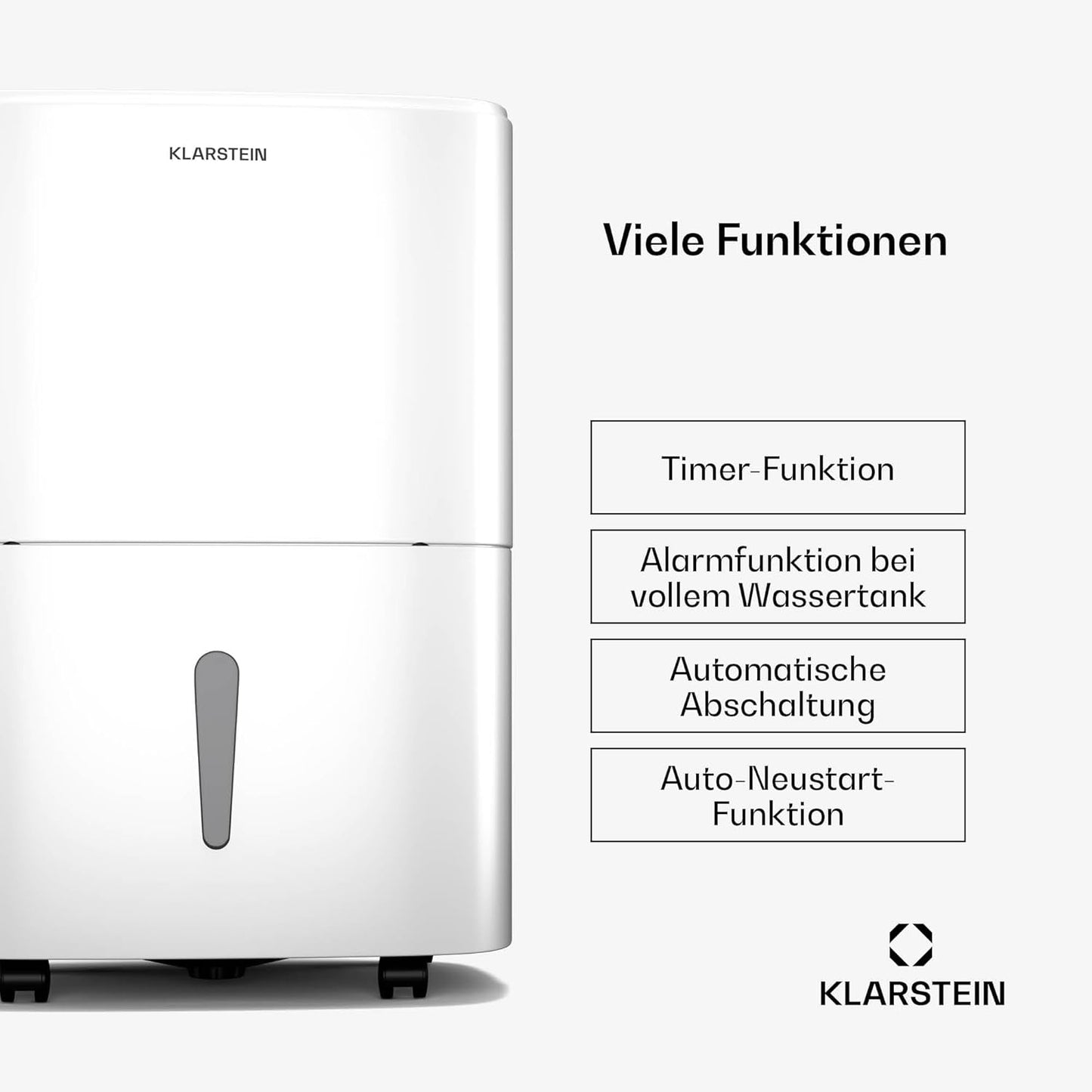 Luftentfeuchter mit Auto-Swing & Timer, 20 L Weiss