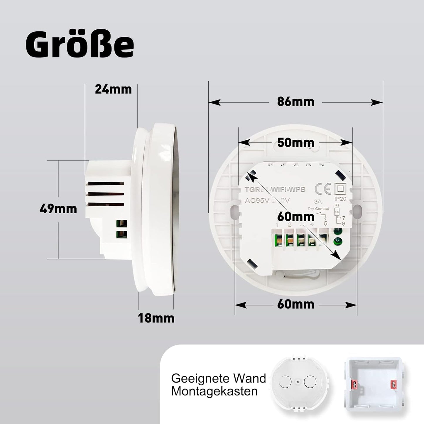 TGR86WIFI-EP, Elektroheizung Thermostat, 1Stk_WIFI