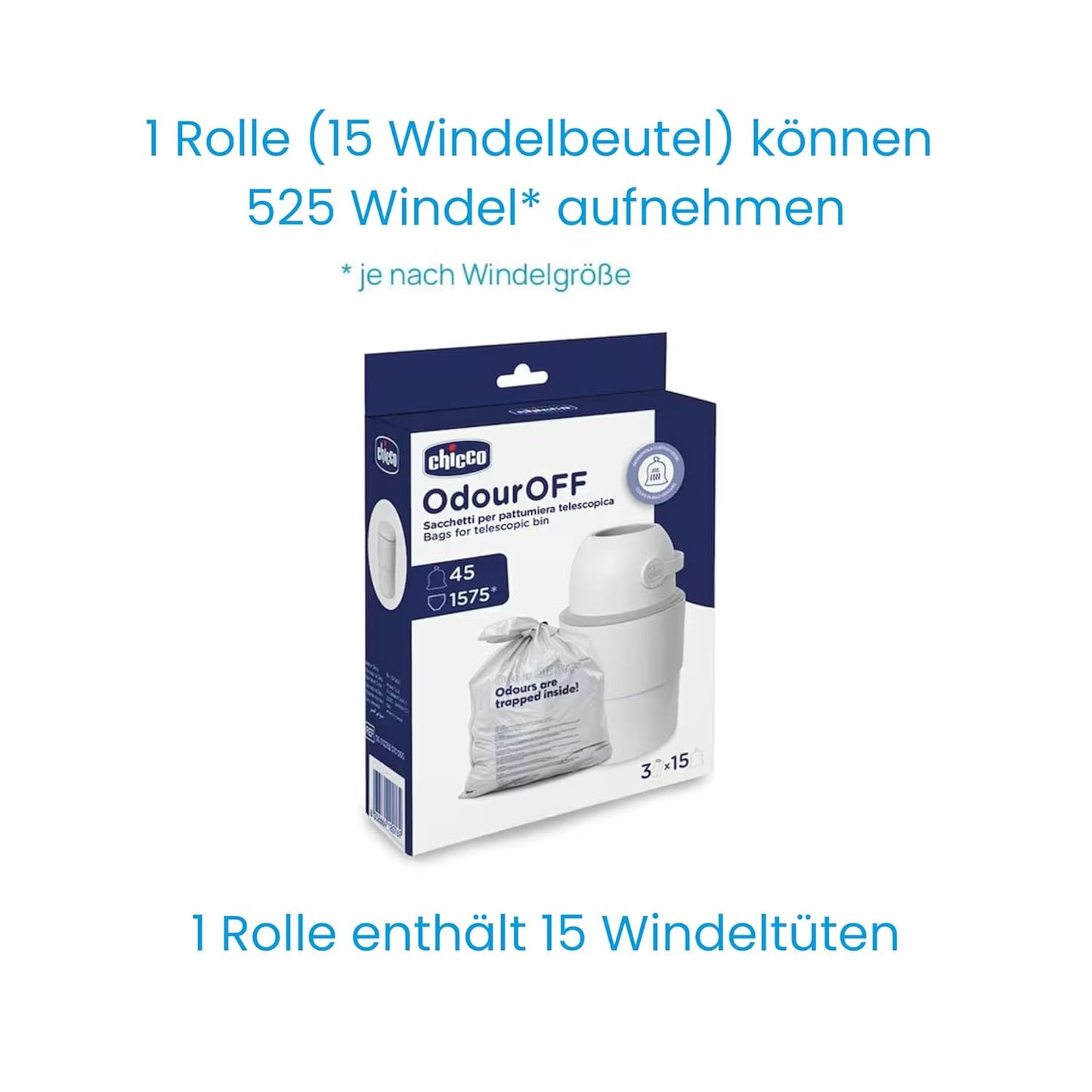 Windeleimer Nachfüllkassette (2 Stück) geruchsdicht, 2 Stück