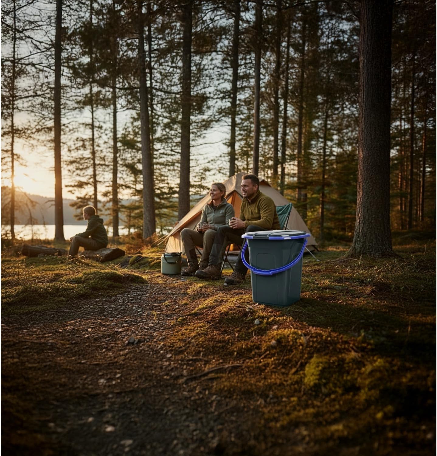 Tourist Toilet, Schwarz / Marineblau