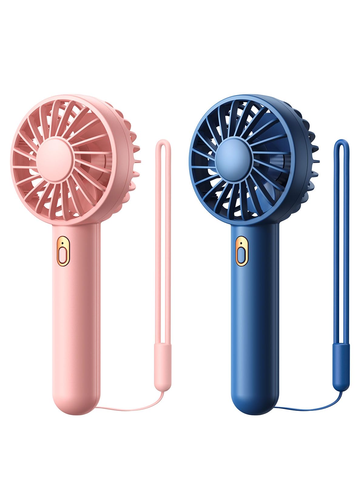 Tragbare Mini USB Handventilator 2er-Set, 1 Blau 1 Rosa