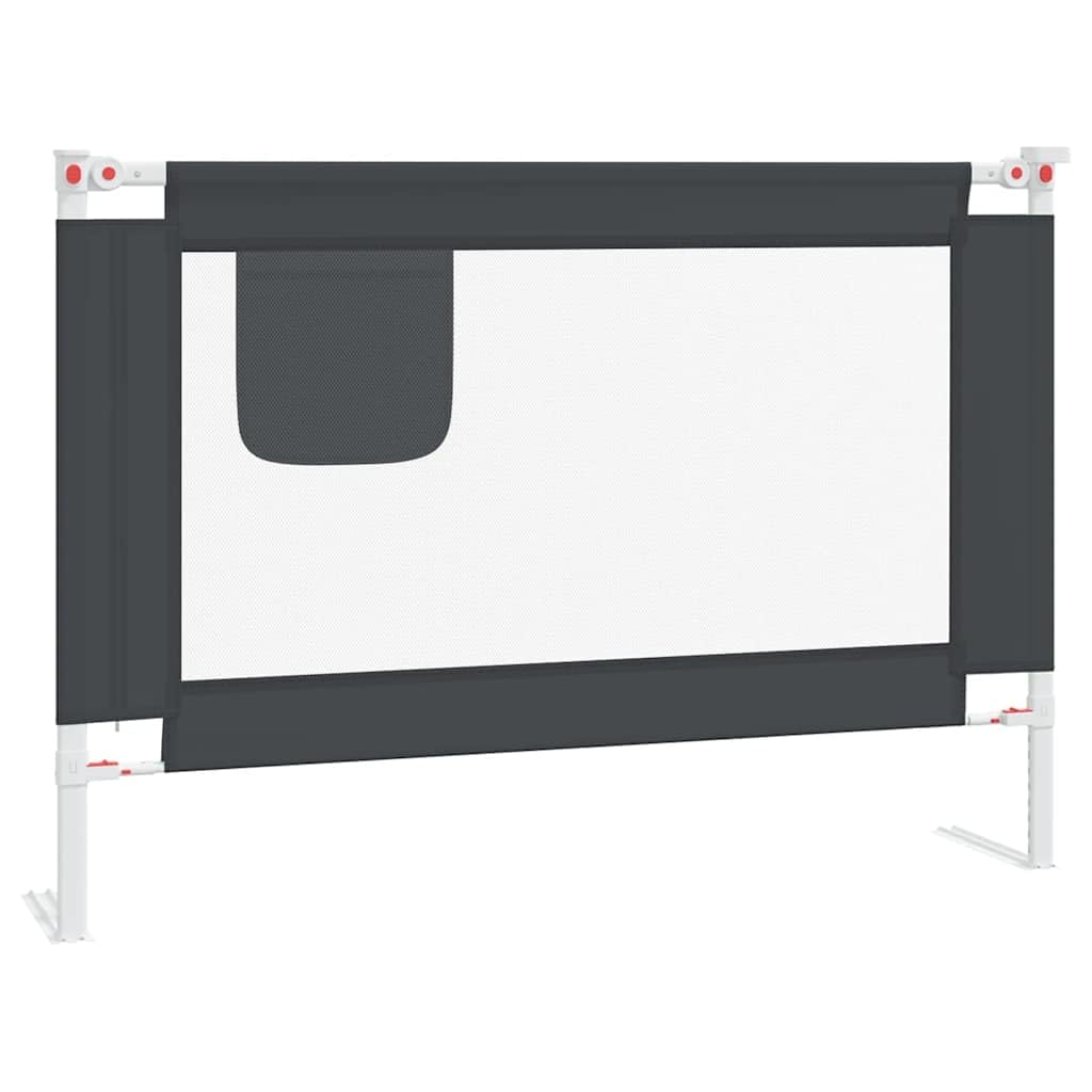 Höhenverstellbares Bettschutzgitter 90x70 (95)x25 cm, Dunkelgrau 90 x 25 cm