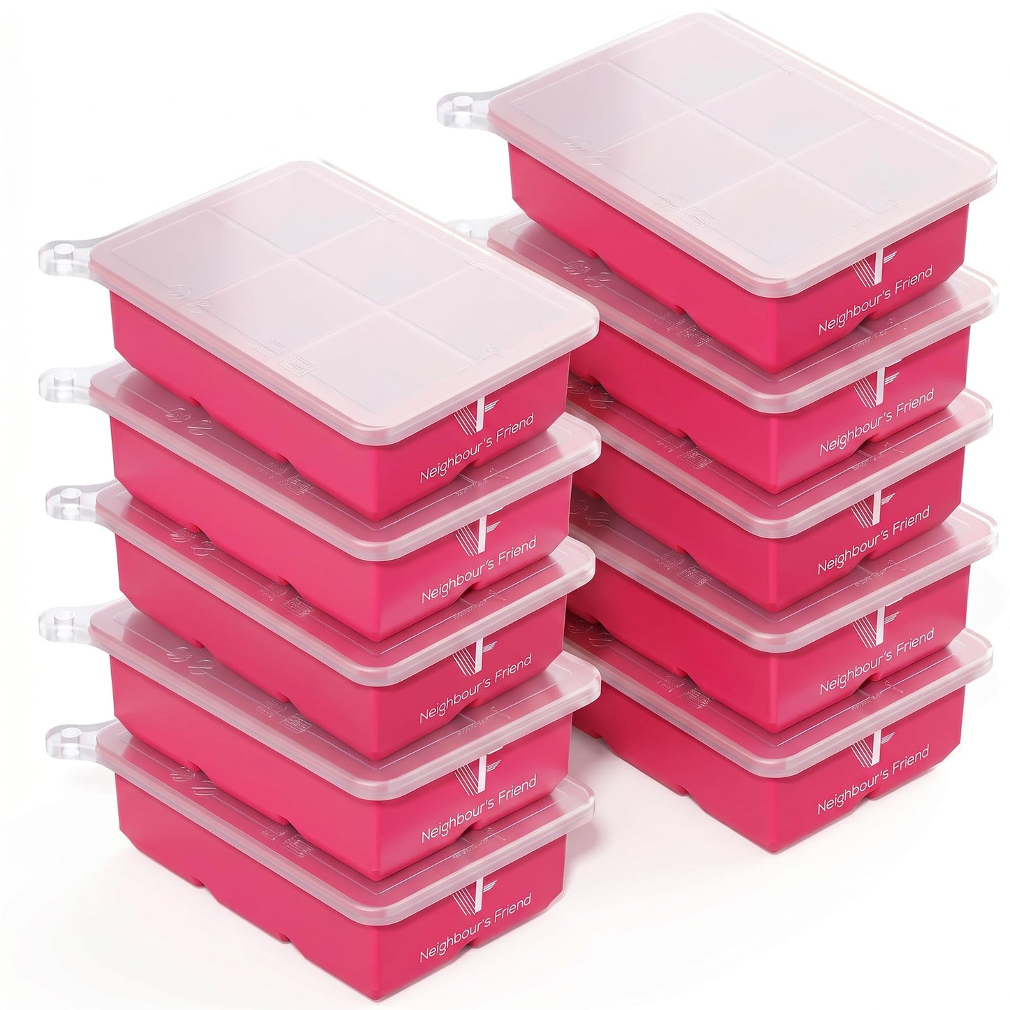 Eiswürfelform XXL, Pink 10x Würfel