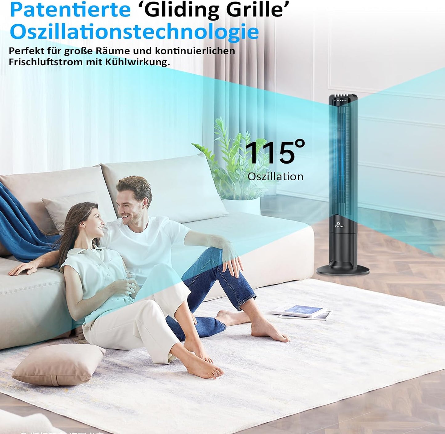 Turmventilator mit Fernbedienung