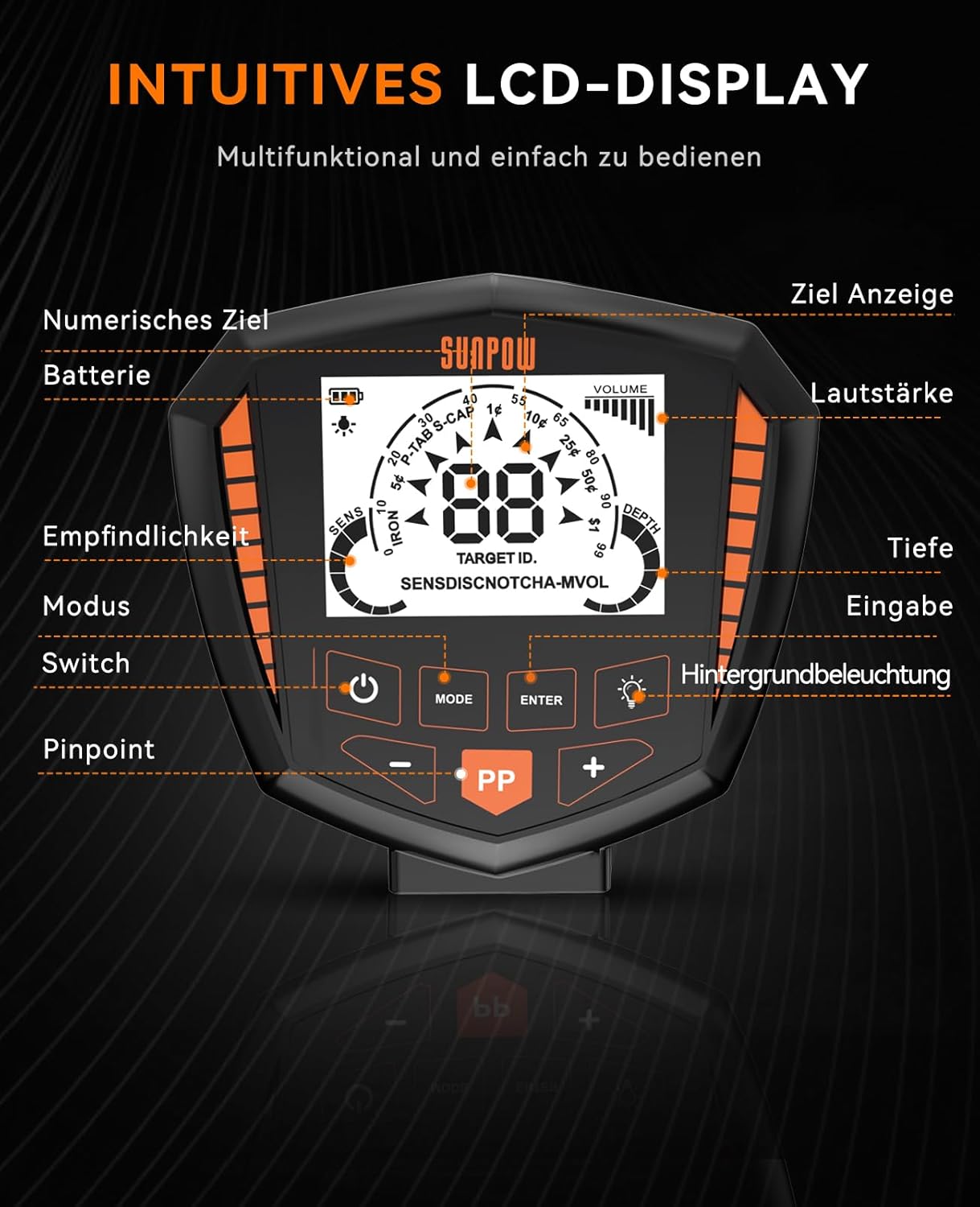Metalldetektor Set mit 5 Modi, OTMD07