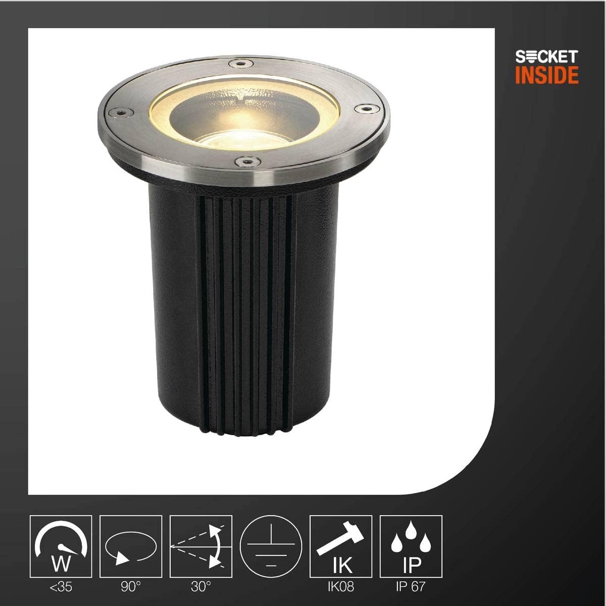 Dasar Exact 116 Outdoor-Bodeneinbauleuchte, 16,5cm Durchmesser|Rund