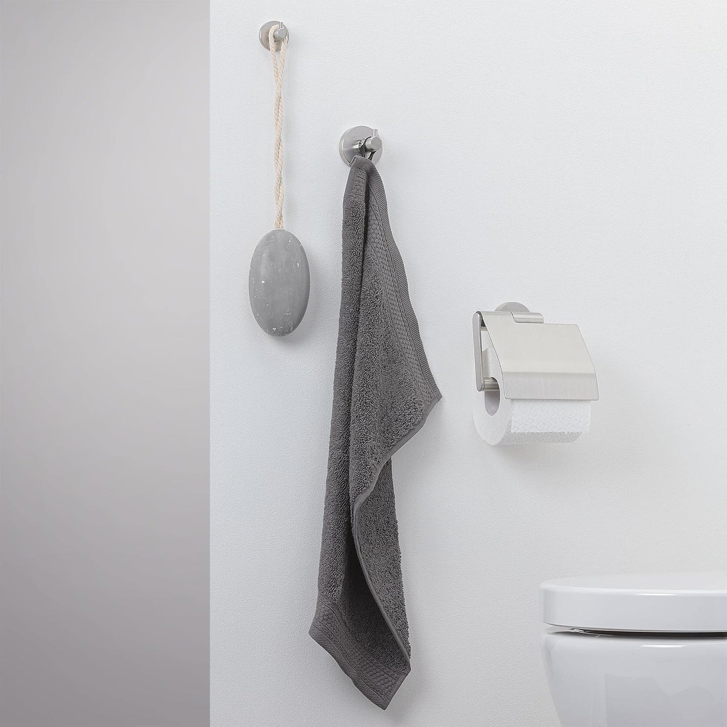 Toilettenpapierhalter Boston, Silber mit Deckel Single