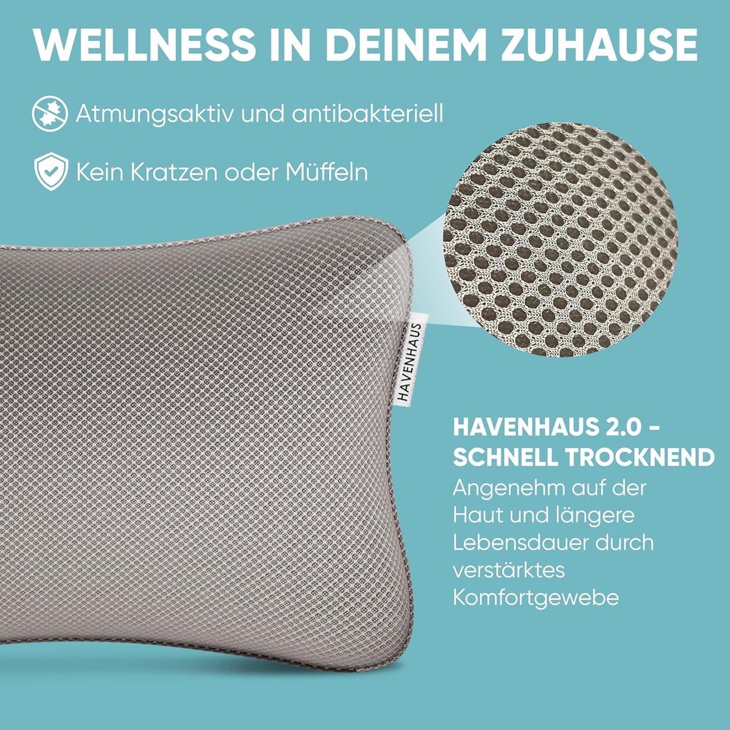 Badewannenkissen mit Saugnäpfen, schnelltrocknend, klein Grau