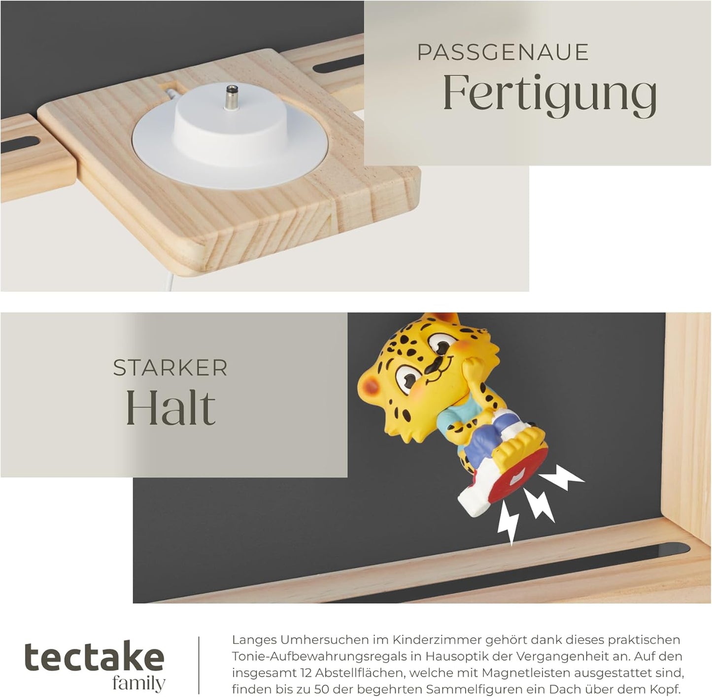 Wandregal für Toniebox und Figuren, Haus Anthrazit