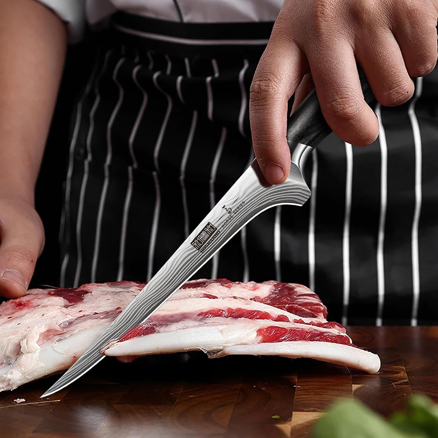 Filetiermesser mit Pakkaholzgriff, 18 cm