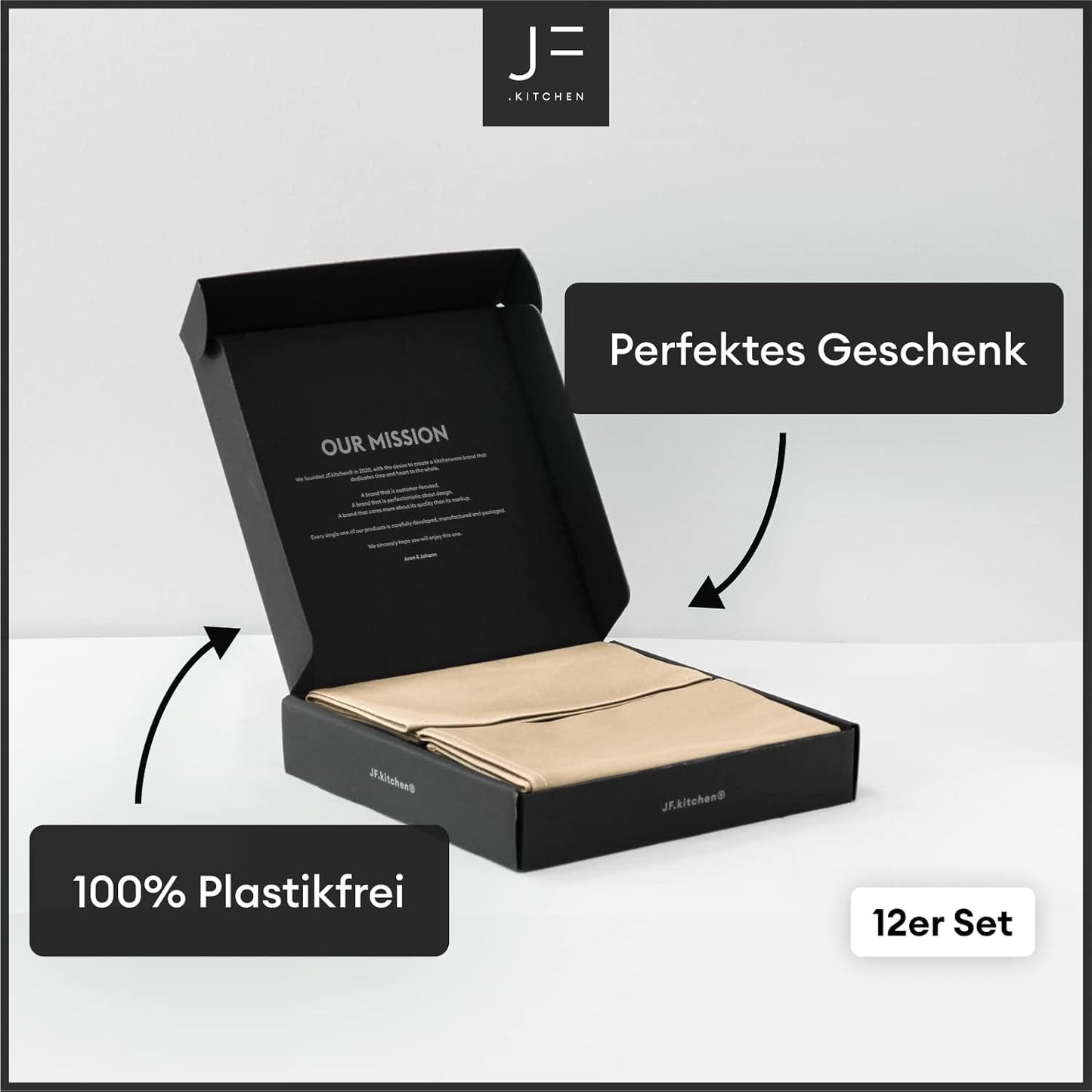 12er-Set Stoffservietten, Beige 12er Set (40x40cm)