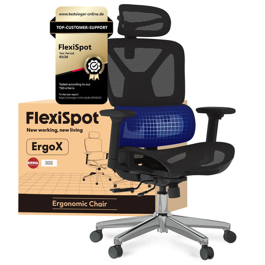 Ergonomischer Bürostuhl mit 3D-Armlehnen und Kopfstütze, Schwarz Lite