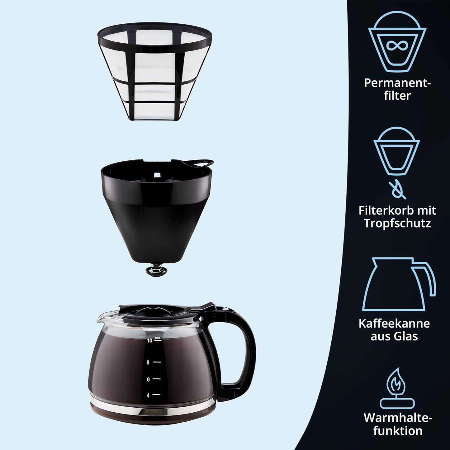 Filterkaffeemaschine KA-128S mit Glaskanne