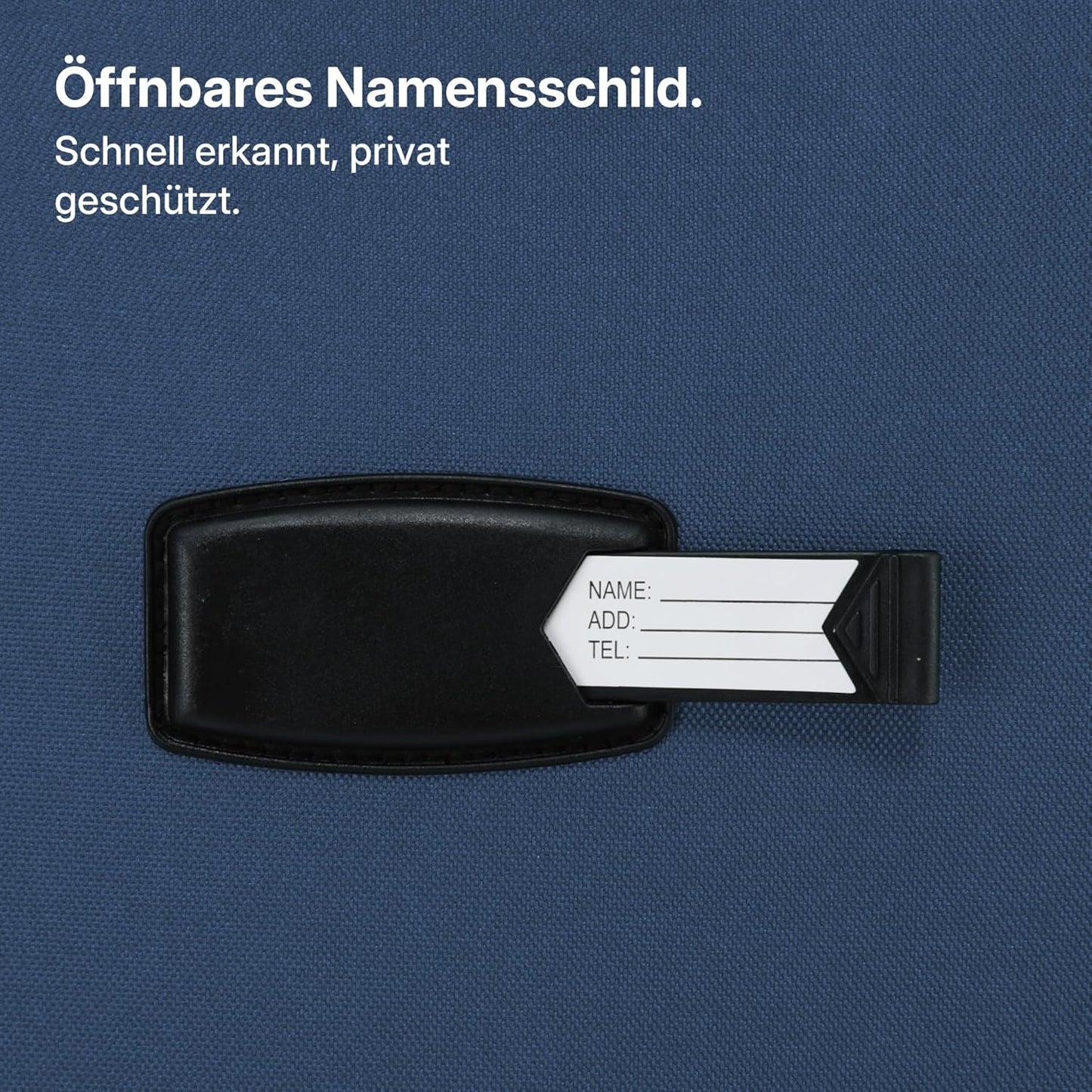 Erweiterbarer Stoffkoffer, Dunkelblau Koffer M (55 cm) erweiterbar