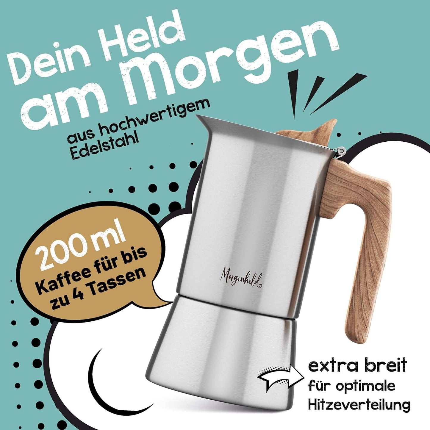 Espressokocher, 200ml, Espressomaker STYLE 200ml + Sieb