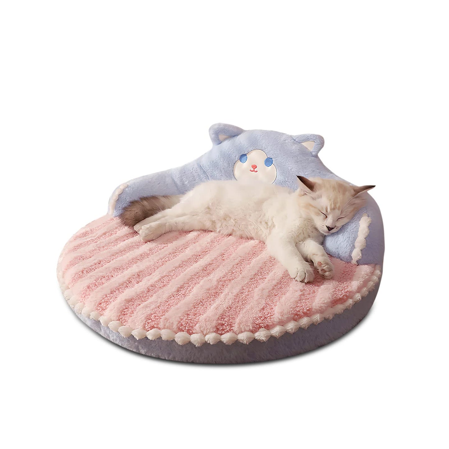 Rundes Haustierbett für Katzen und Welpen, Rosa
