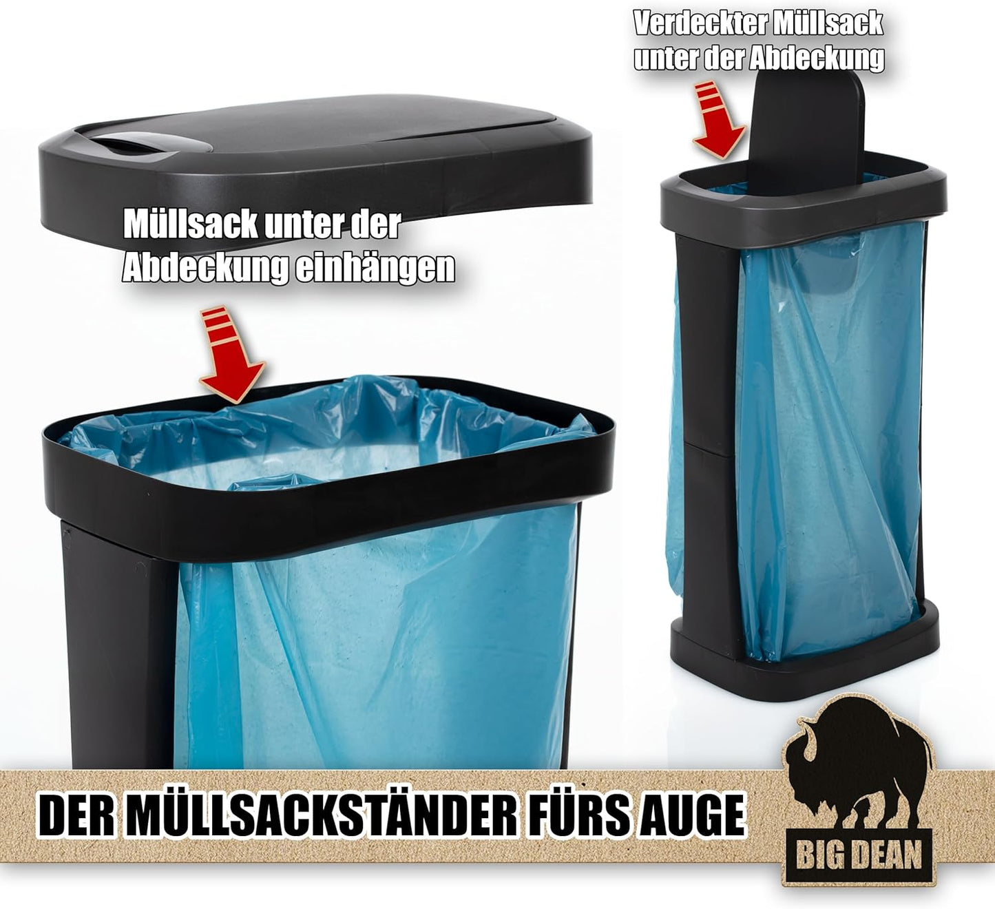 2-teiligesMüllsackständer-Set für Innen & Aussen (2 Stück), 2