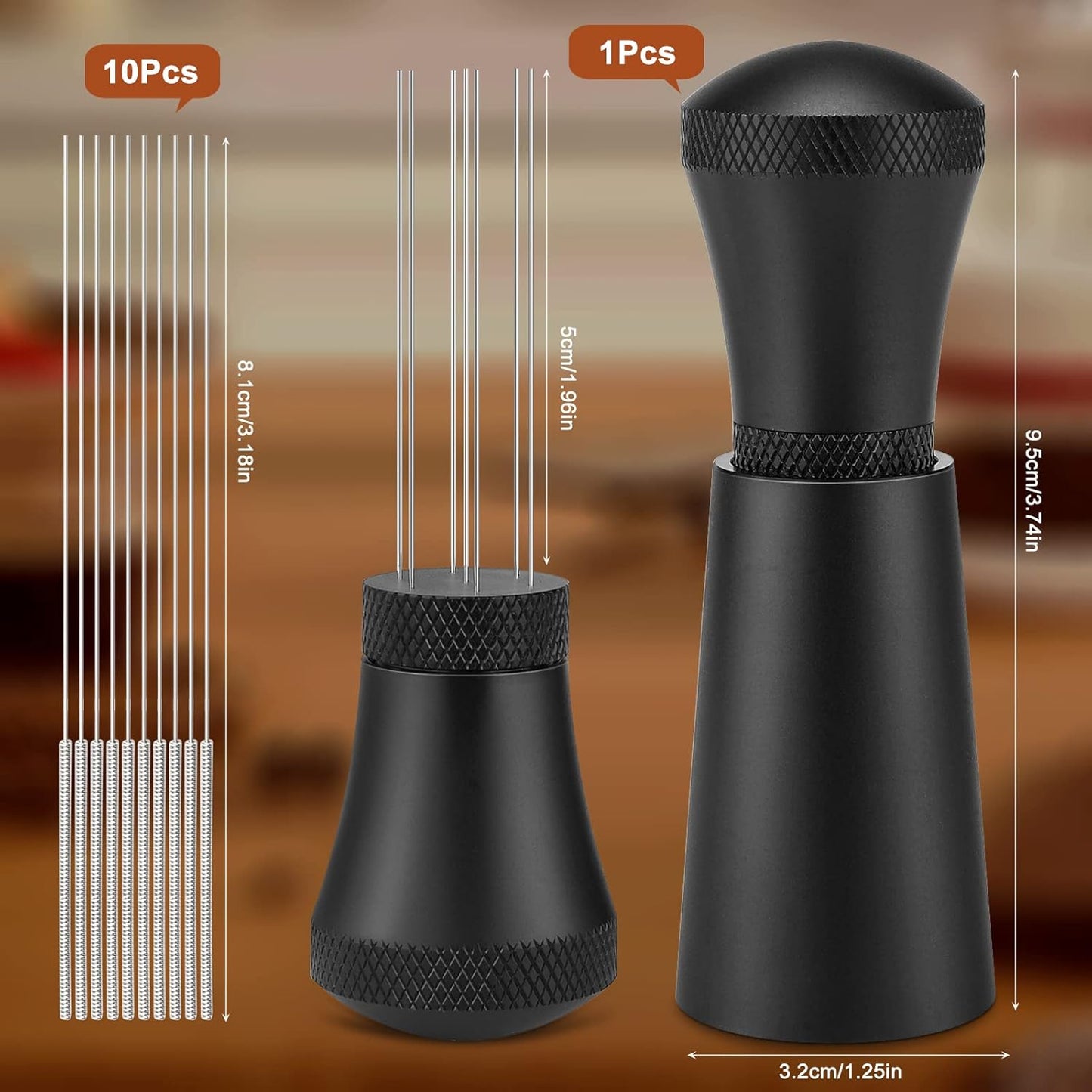 Espresso-Nadel WDT Tool mit 7 feinen Nadeln, Schwarz 1.0