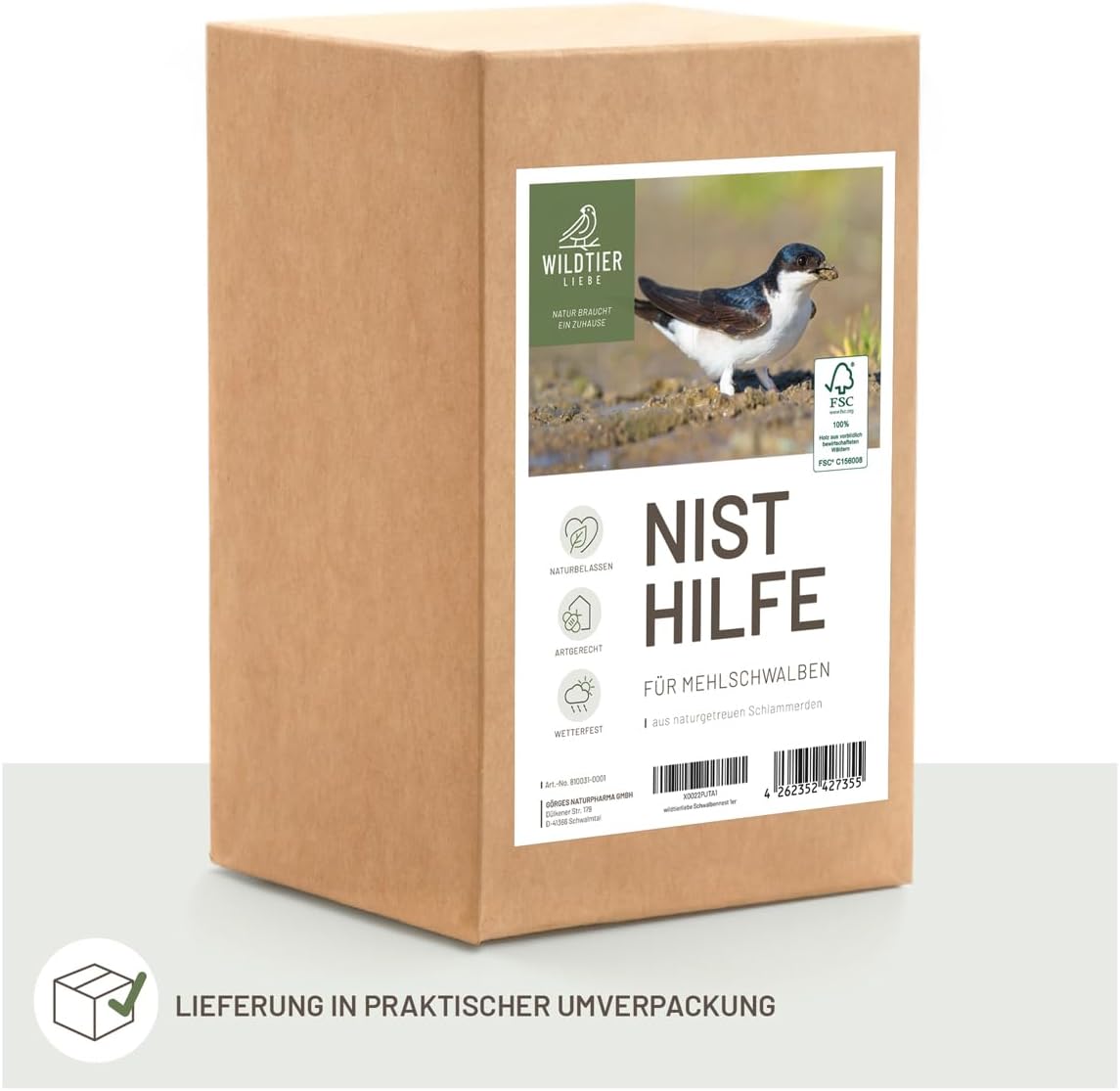 Schwalbennest Nisthilfe für Mehlschwalben, Mehlschwalbennest