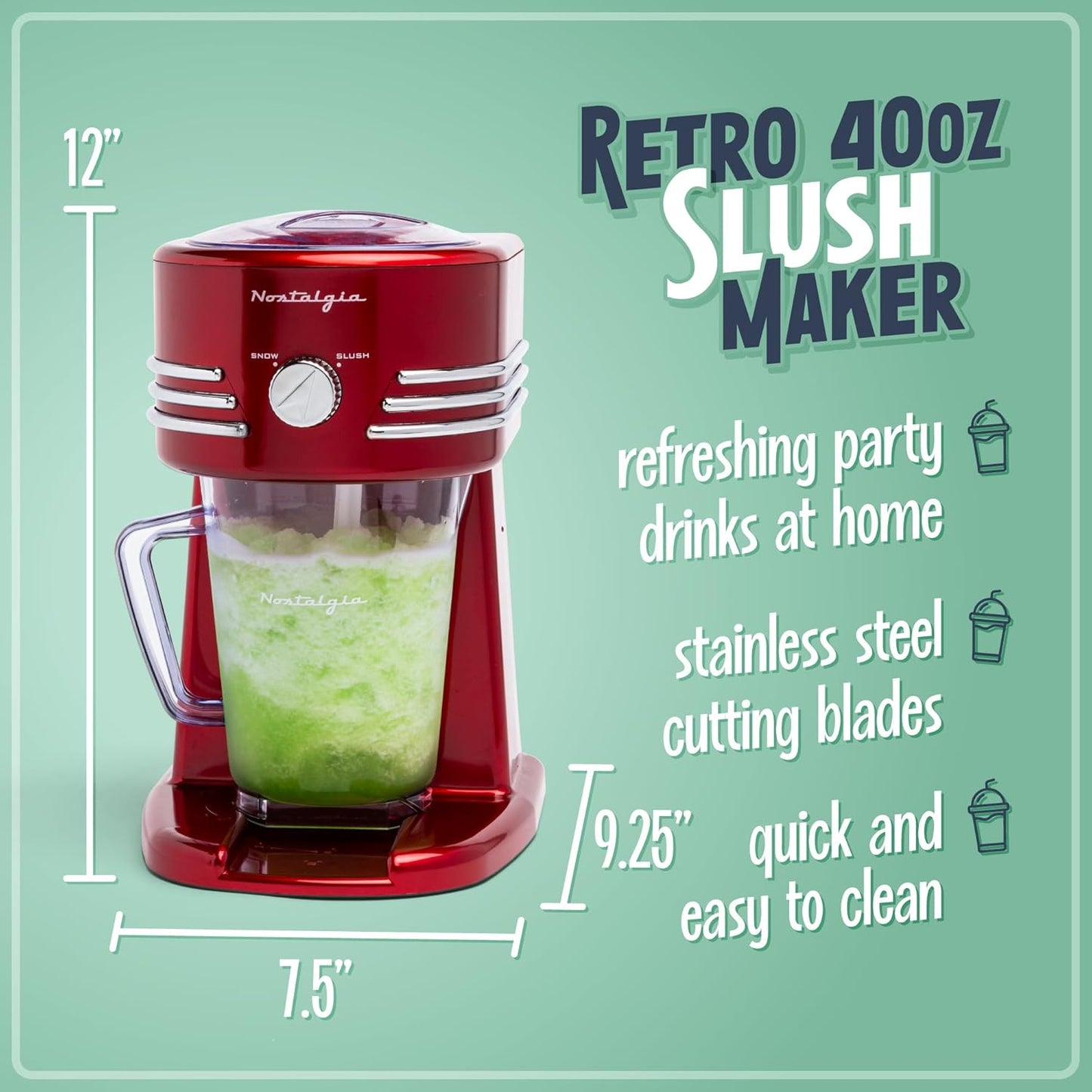 Gefrorene Getränkestation für Slush und Cocktails, Red