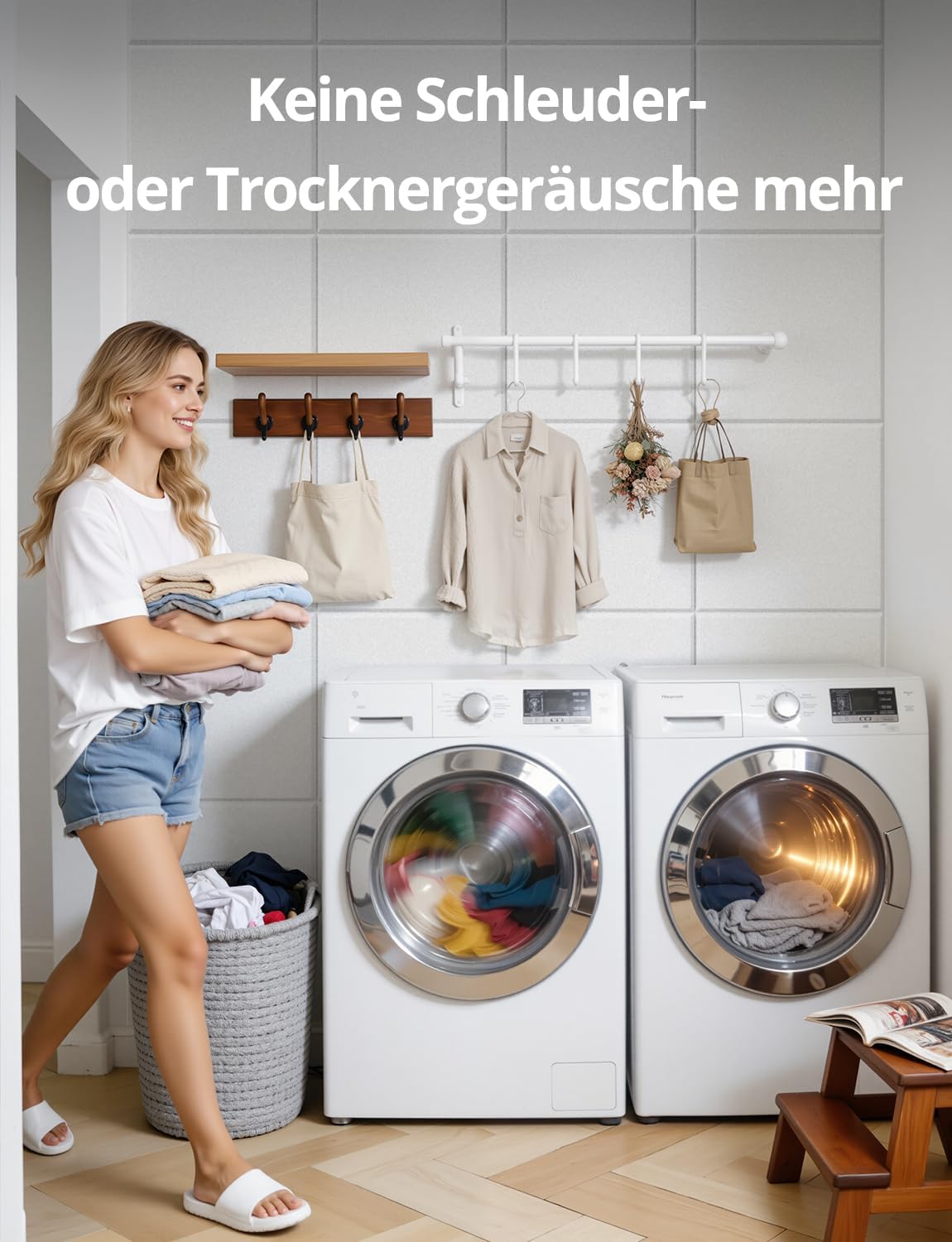 Schallschutzplatten Set, Schalldämmung Weiss (Quadratisch)