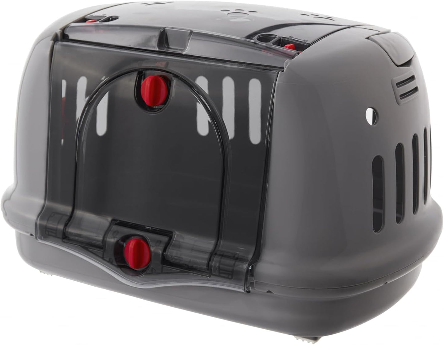 Transportbox für Haustiere aus Kunststoff, Grau 1 Stück (1er Pack)