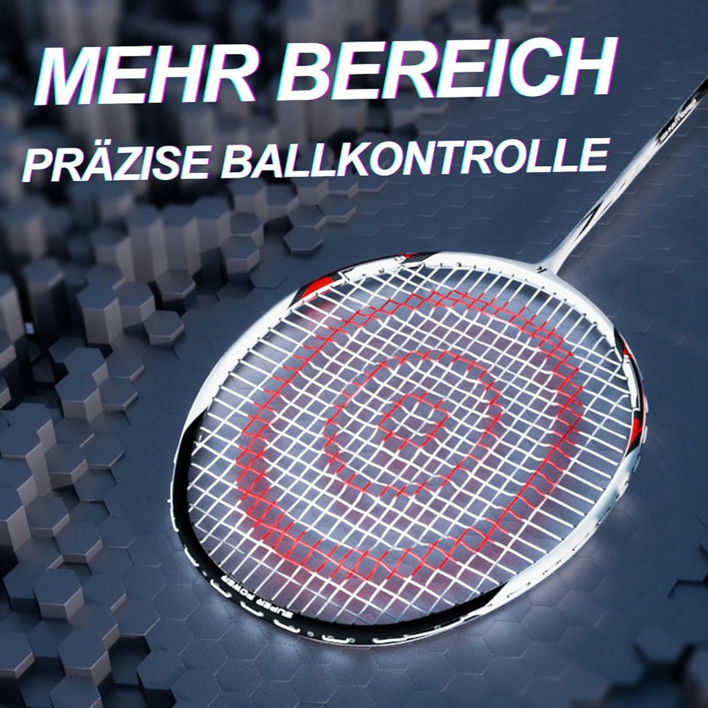 Kawasaki Profi Badminton-Schlägerset mit Zubehör, KC-081, Rot Blau