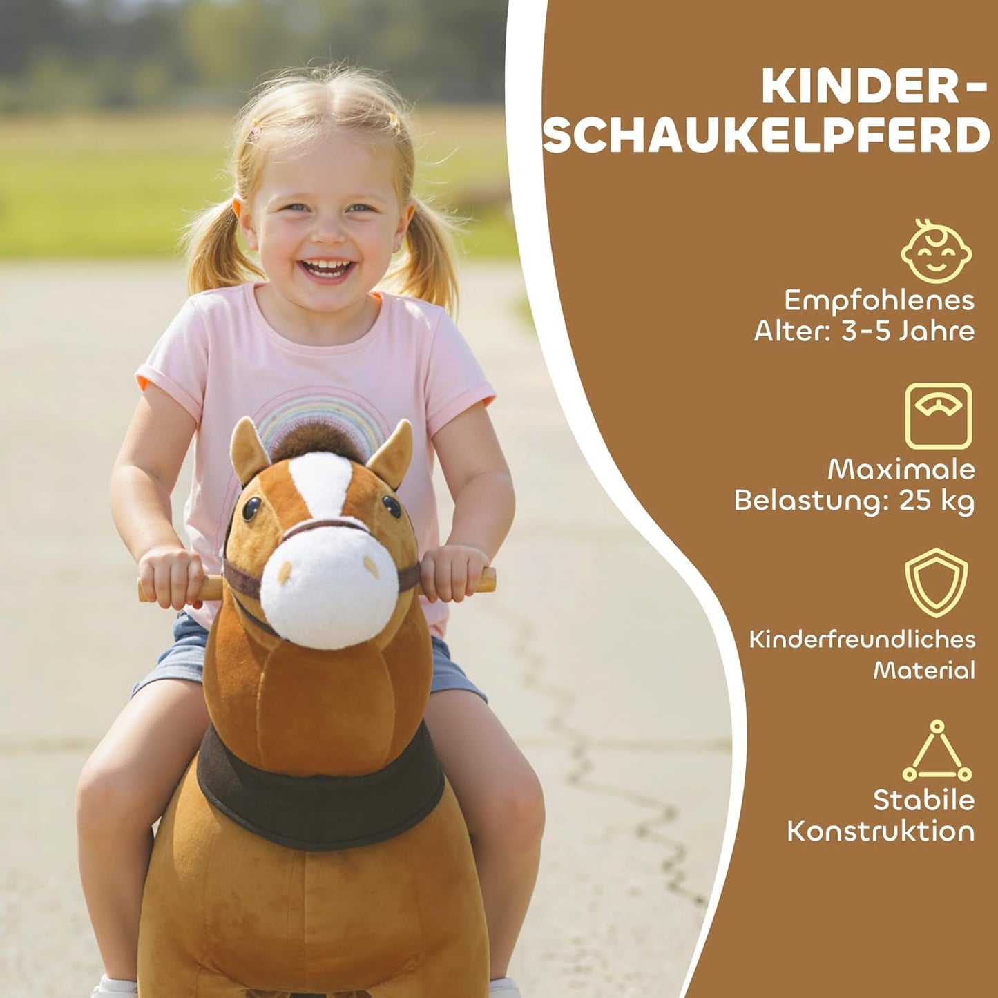 Reitpferd PP-Baumwolle, Polyester Kaffee-Braun