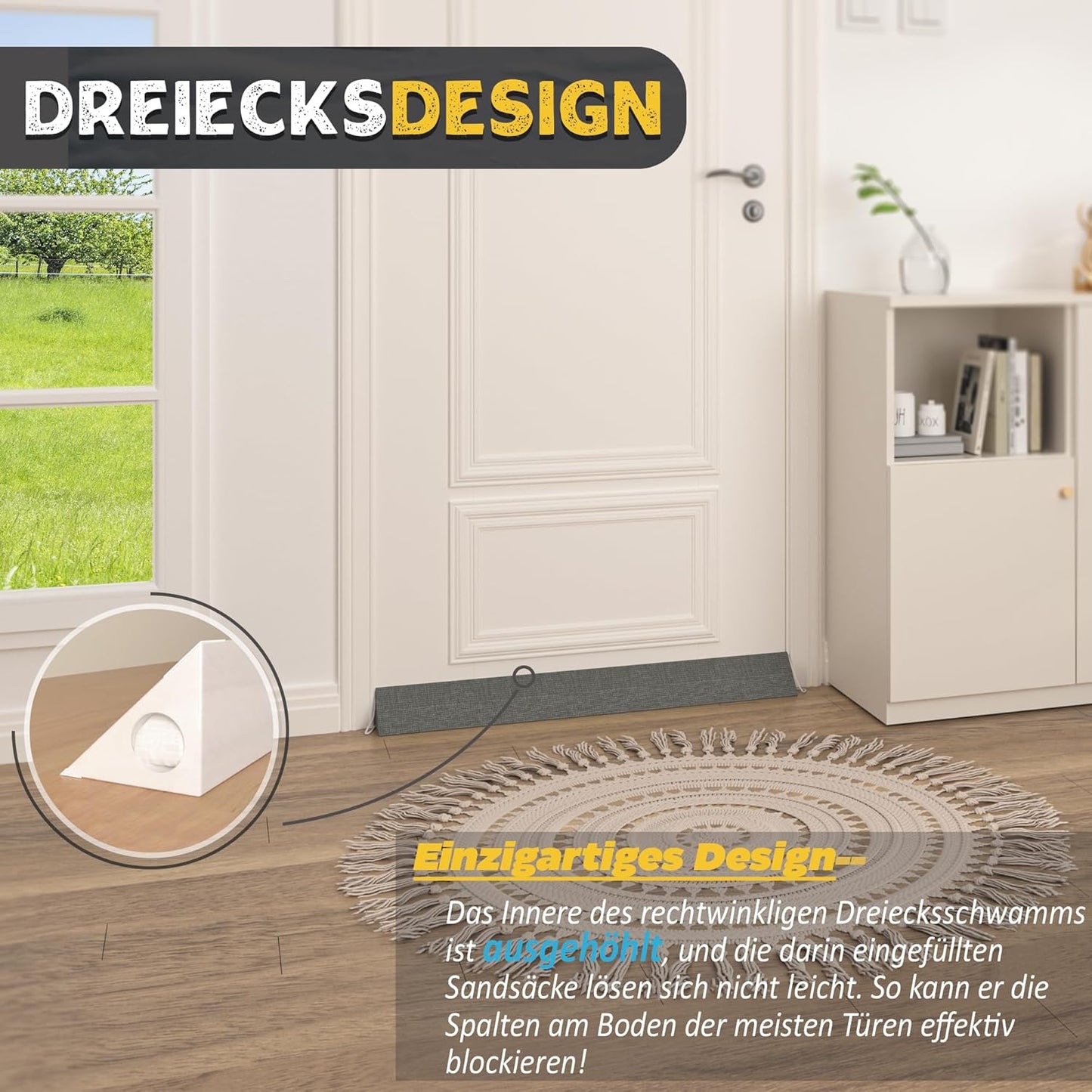 Zugluftstopper für Türen, 90 cm, Braun 90CM