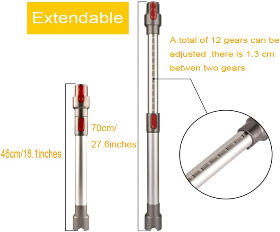 Verstellbares Teleskoprohr für Dyson V7-V11 Akkusauger, 1 Stück Silbernes Verstellbares Teleskoprohr