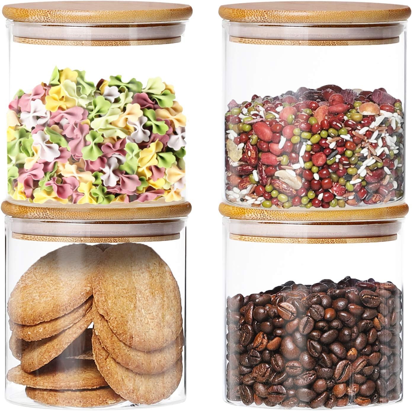 4er-Set Vorratsgläser, Runden Vorratsdosen Glas 750ml(4Pcs)