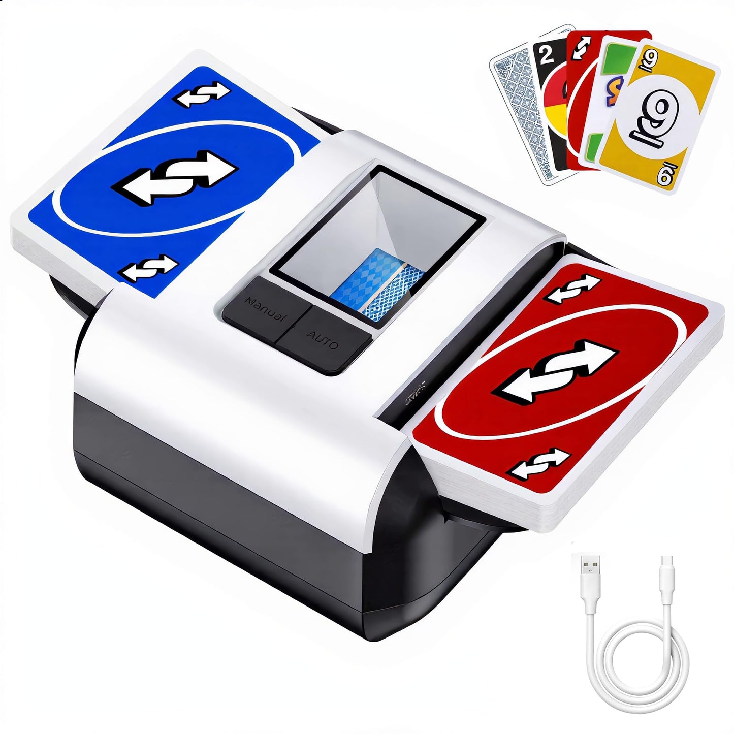 Automatischer Kartenmischer für Poker & Spieleabende, Weiss