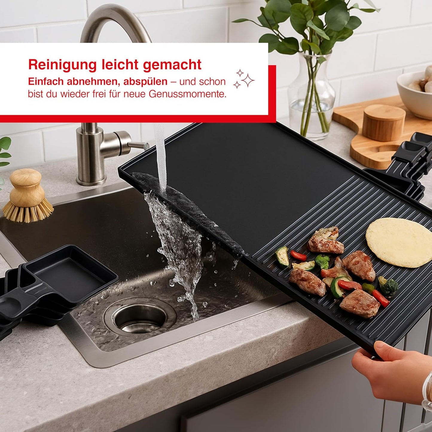 3-in-1 Tischgrill mit Raclette & Crêpe-Funktion