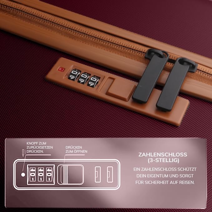 Handgepäck Hartschalenkoffer, Handgepäck / Burgundrot