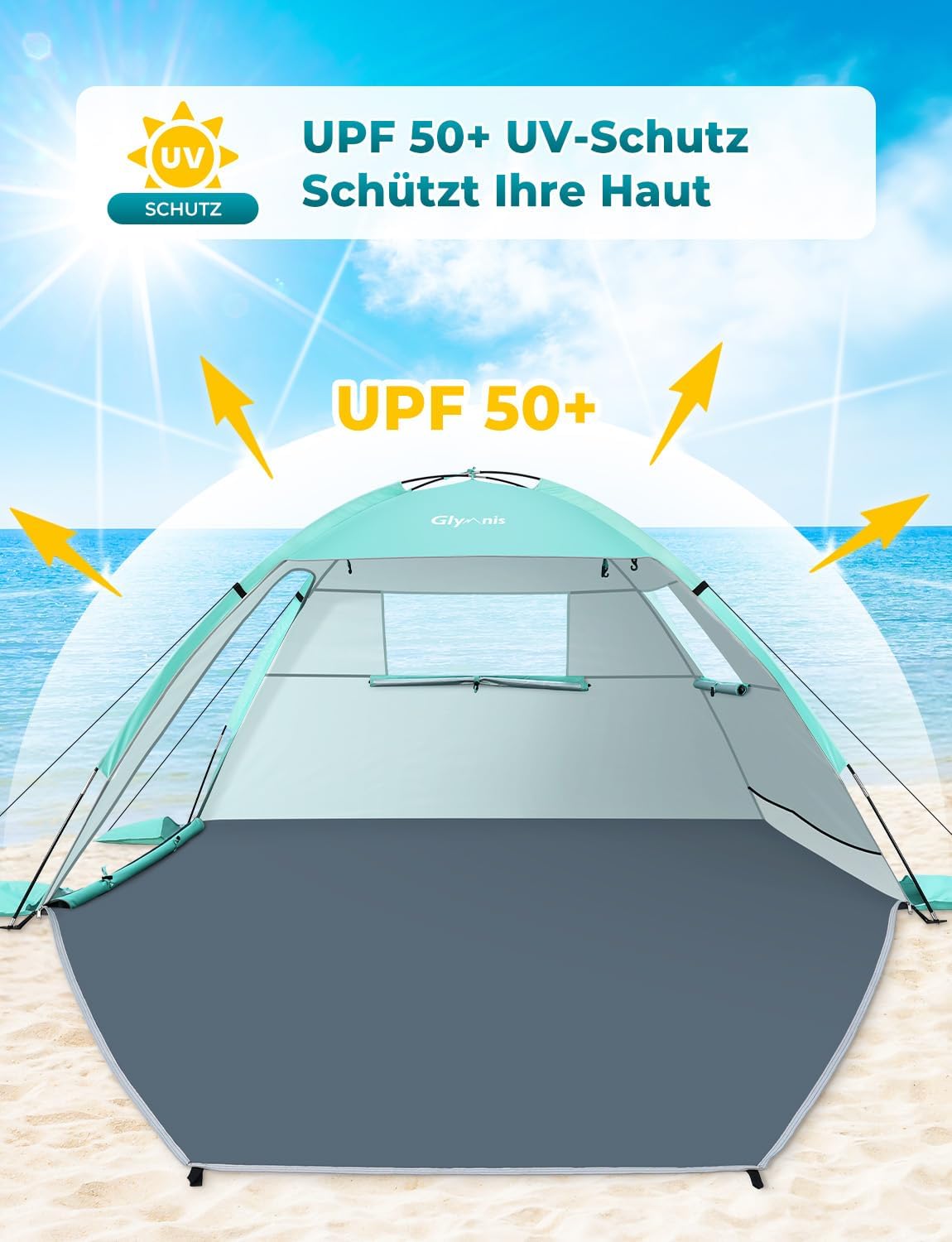 Strandmuschel, Grün L/2-3 Personen