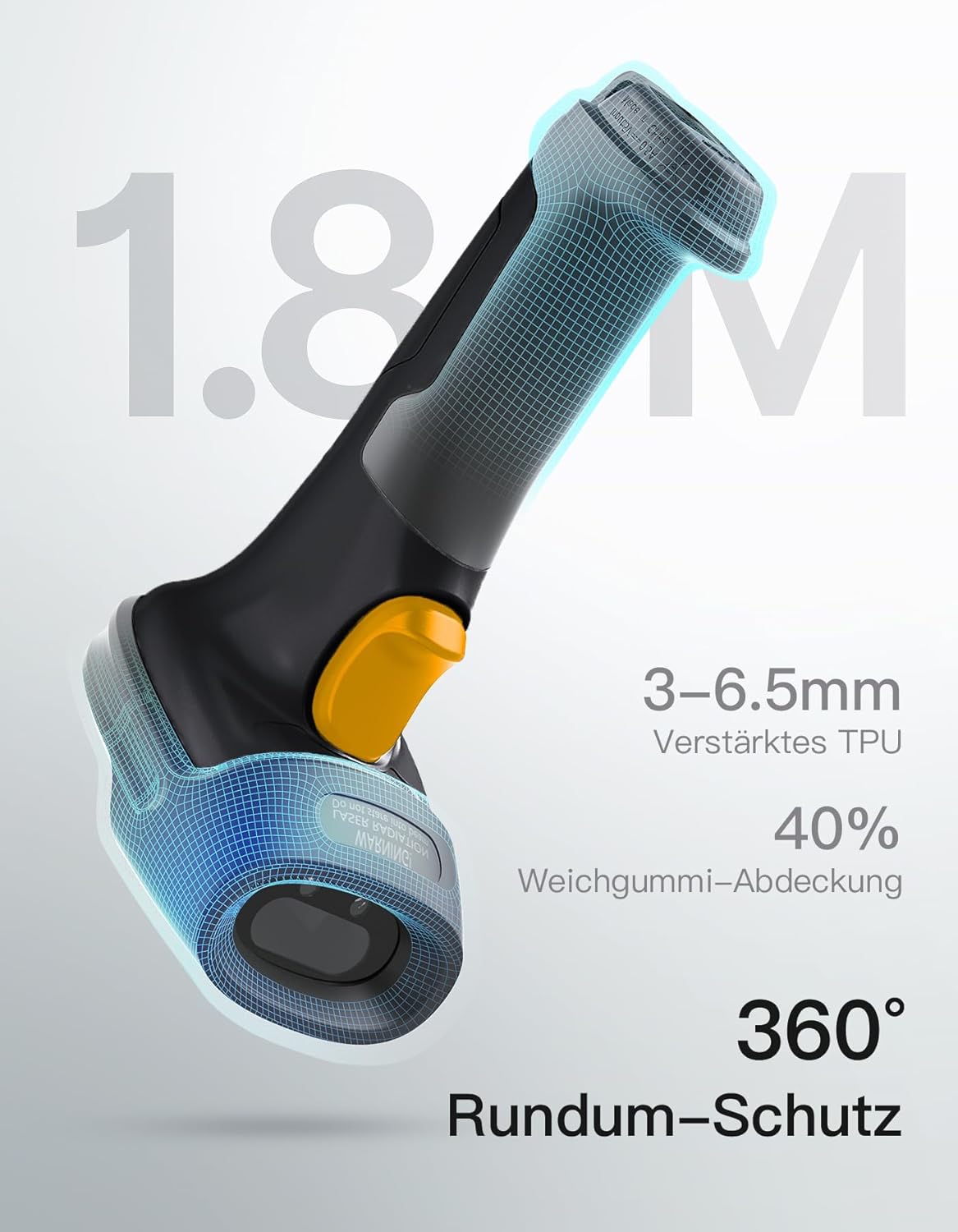 Barcode-Scanner BCST-72 für 1D- und 2D-Barcodes, Schwarz
