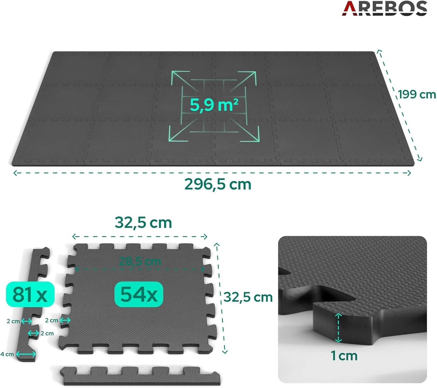Puzzlematte Bodenschutz-Set 54-teilig
