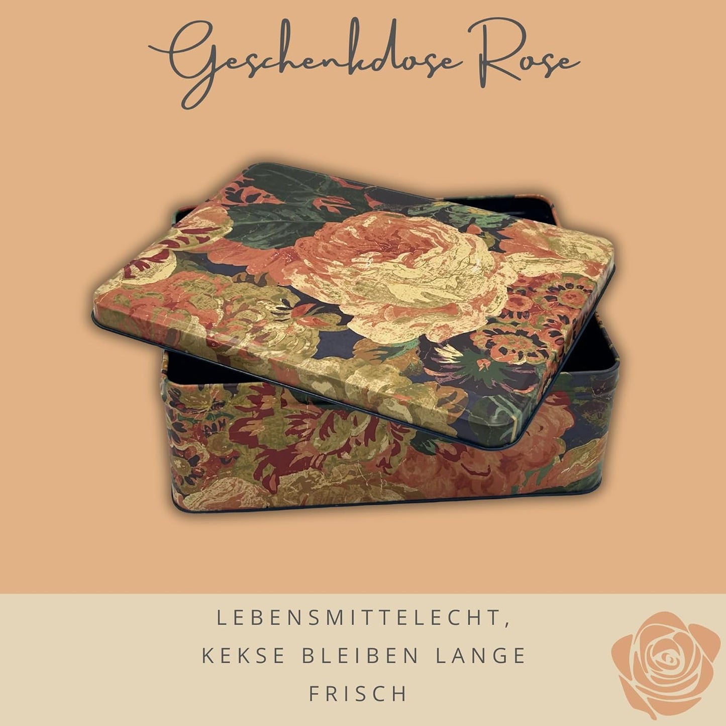 Geschenkdose Design Sanderson Rosen-Motiv, Rose