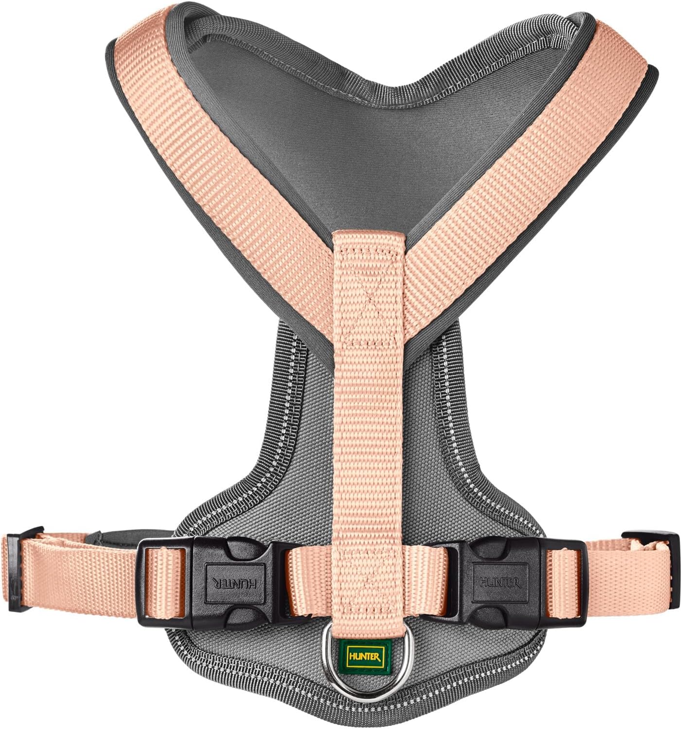 Hundegeschirr Neopren, pfirsich/grau Large
